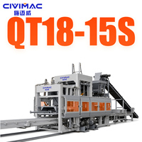 Machine de fabrication de blocs creux entièrement automatique, ligne de production hydraulique PLC à vibration pour pavés et bordures en béton QT18-15S
