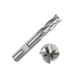 DIN844 4 flautas HSS Molino de extremo de Metal de aluminio de acero inoxidable fresado