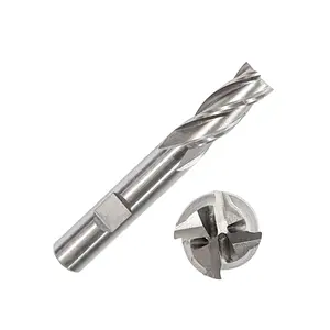 DIN844 4 Flutes HSS End Mill for Metal Stainless Steel Aluminium Milling