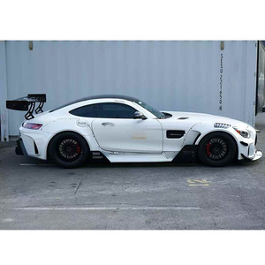 Nouveau Kit de carrosserie large en fibre de carbone <span class=keywords><strong>Mercedes</strong></span> <span class=keywords><strong>AMG</strong></span> <span class=keywords><strong>GT</strong></span> Style GT3 Diffuseur de lèvre de pare-chocs avant Spoiler Découpes d'échappement à visser améliorées - Product Image 6