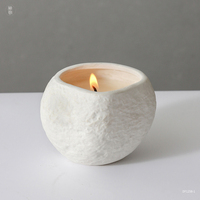 Bougeoirs uniques en cire de soja faits à la main, pots décoratifs de Pâques pour la maison, vente en gros, conteneurs à bougies en céramique blanche