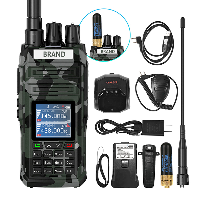 High Power 10W Talkie Walkie Ham/UHF/VHF Analog Radio One-Key Frequency Two Way Long Range Full Band Air Band Radios with PTT