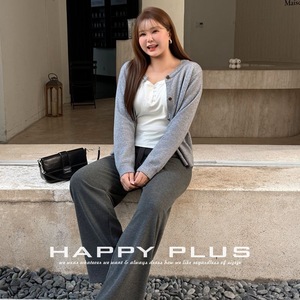 เสื้อสเวตเตอร์ถักหลวมสำหรับผู้หญิง Runqi สีเทา ไซส์ใหญ่ คอกลม ติดกระดุม ป้องกันการเป็นขุย ชุดสวยหรู - Product Image 2