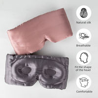 Masque de sommeil anti-lumière de luxe haut de gamme, ajustable, doux et confortable, en soie de mûrier 3D, pour les voyages