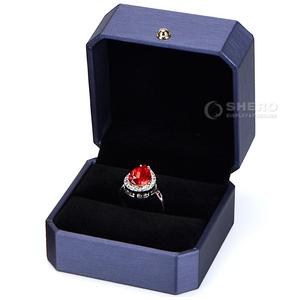 Octagonal Pu Leather Jewelry <b>Boxes</b> for Rings Pendants Bracelets with <b>Soft</b> Velvet Lining High End Jewelry Display - Product Image 3