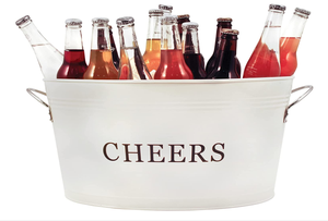 Cubo de hielo de vino grande con asa de <span class=keywords><strong>lata</strong></span> de metal dorado y blanco, personalizado, de <span class=keywords><strong>lata</strong></span>, con tapa, para jardín - Product Image 3