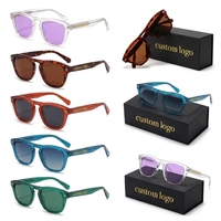 Lunettes de soleil classiques de haute qualité 2026, monture en acétate de luxe, lunettes de soleil vintage à monture carrée, lunettes de soleil unisexes