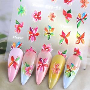 Pegatinas de <span class=keywords><strong>Uñas</strong></span> con <span class=keywords><strong>Flores</strong></span> Estilo Hawaiano, Pétalos Florales de Primavera Verano, Calcomanías de <span class=keywords><strong>Uñas</strong></span> Mate Texturizadas, Decoración de Manicura DIY - Product Image 3