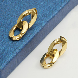 Zogxin Gold Geometric Hoop Earrings 18K Electroplated Titanium Steel Fashion Statement Jewelry For Women - Product Image 4
