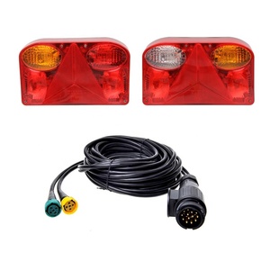 Nuevo Kit de Luces para <span class=keywords><strong>Remolque</strong></span> con Indicador de Freno ECE, Luz de Reversa, Reflector de Matrícula, Cable de 5m y Conector de 13 Pines para Remolques y Autocaravanas - Product Image 1
