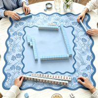 Tapis de Mahjong de luxe américain moderne avec guide des règles, tapis de jeu antidérapant en caoutchouc lavable pour 4 joueurs, livraison directe