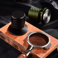 Prensador de Café Profesional, Herramienta de Compresión de Café, Base Ondulada de Acero Inoxidable, Empuñadura de Aluminio, Suministros para Baristas, Tamaño Pequeño