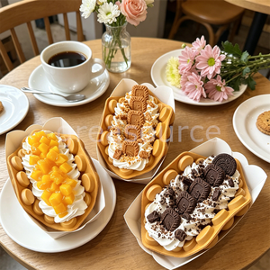 Modelo de Waffle de Burbuja Artificial Estilo Hong Kong, Hecho de Plástico con Patrón de Corazón, Decoración GREASOURCE para Cafetería, Postres, Exhibición y Fotografía - Product Image 2
