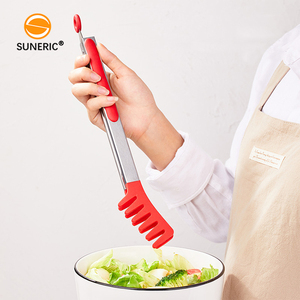 Pinzas <span class=keywords><strong>para</strong></span> servir <span class=keywords><strong>pizza</strong></span> comida giratoria Metal Mini silicona pequeña silicona <span class=keywords><strong>espagueti</strong></span> cocina pinzas de silicona - Product Image 5