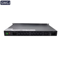 Commutateur Statique à Double Entrée STS10S-10A-C13, Commutation Automatique de l'Alimentation, Alimentation par Réseau (APR), PDU Intelligent, 8 Prises, Distribution de l'Énergie