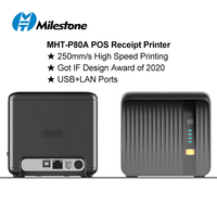 Impresora Térmica de Recibos Inalámbrica Milestone MHT-P80A de 80 mm con Corte Automático, Compatible con Códigos de Barras y Códigos QR, 203 dpi