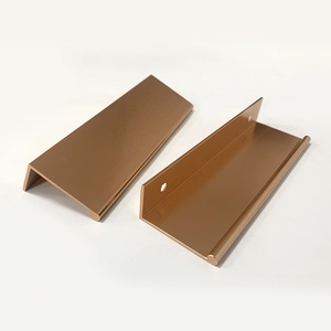 Meilv Aluminum Furniture Hardware <strong>Rose</strong> <strong>Gold</strong> Modern Bedroom Warehouse Outdoor Kitchen <strong>Drawer</strong> Finger Pull Cabinet Edge Handles - Product Image 4