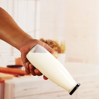 Botol Minuman Kaca Silinder 320ml, Wadah Jus Air Transparan, Dapat Digunakan Kembali, Tutup Kedap Udara, Label, Penyimpanan Kulkas Dapur Rumah