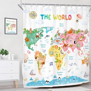 Tenda da Doccia Moderna di Lusso per <span class=keywords><strong>Bambini</strong></span>, Ecologica, Stile Americano, 180x180cm, Impermeabile in Poliestere, 12 Ganci, Stampa Digitale - Product Image 2