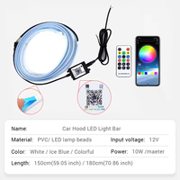 Bande lumineuse LED pour capot de voiture Flexible Auto Engine Cover Decoration Atmosphere Lamp Modified Car Hood Daytime Running Light