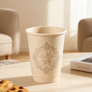 Vasos de papel para café de doble pared desechables, reciclables, OEM, ODM, con logo personalizado, de 16oz, 20oz, 22oz, para llevar. - Product Image 3