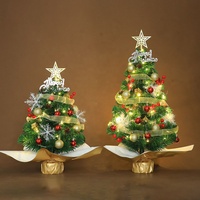 Mini sapin de Noël de table avec lumières LED et accessoires