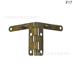 Seven Character Hinge 30x36mm Iron Surface Mount Furniture Hinge Durable Traditional Style Antique Blue/Yellow Finish 4-Hole - Product Image 4