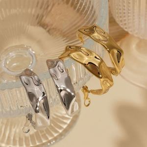 Boucles d'oreilles tendance non ternissables, plaquées or PVD 14k 18k, en acier inoxydable 316L, bijoux fins, boucles d'oreilles mode pour femmes - Product Image 5