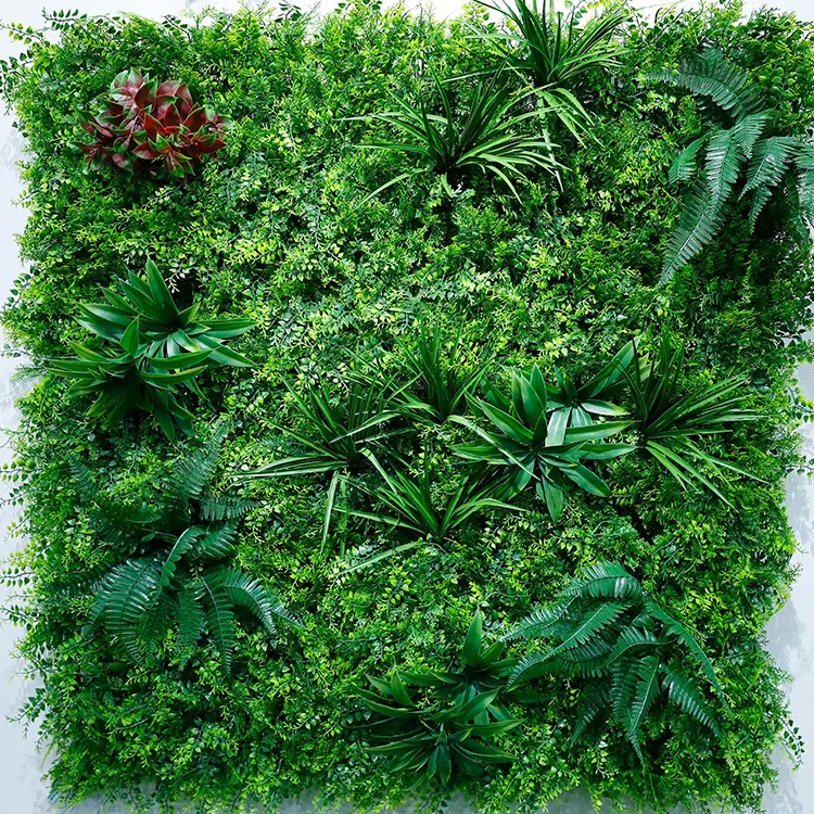 Planta artificial de pendurar na parede, decoração interna e externa, grama verde