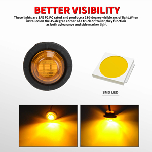 Đèn báo màu vàng 12V, lắp bảng điều khiển 3/4 inch, đèn LED báo hiệu, chống nước IP67, dùng cho ô tô, thuyền, máy móc, thiết bị - Product Image 4