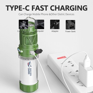 Smiling Shark Camping Light LED 3 Bulbs USB Rechargeable Tripod <b>Stand</b> Outdoor Lantern - Product Image 5