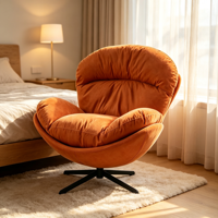 Fauteuil à bascule pivotant moderne et minimaliste en métal avec accoudoirs, chaise de loisirs de luxe léger pour salon, chambre et balcon