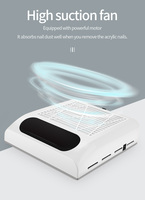 Extracteur de poussière d'ongles professionnel avec logo personnalisé, 80W, forte aspiration, filtre détachable et aérations latérales pour distributeur