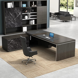 Bền màu đen hiện đại Thiết kế sang trọng văn phòng điều hành Bàn bởi Trung Quốc Nhà cung cấp hình chữ nhật Ông Chủ bàn - Product Image 3