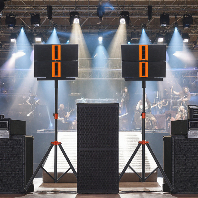 Professional Audio 5000W Portable Stereo Sound Array Line PA Speaker System DSP Powered Amplifier Dual 12 Inch Woofer Dual 4
