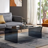 Table basse et thé en acrylique ambré de haute qualité
