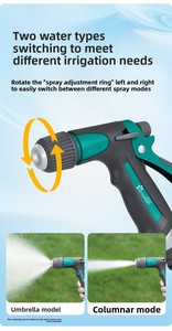 Buse de tuyau d'arrosage de jardin avec buse en métal <span class=keywords><strong>Pistolet</strong></span> à <span class=keywords><strong>eau</strong></span> en métal à haute pression avec déclencheur <span class=keywords><strong>vert</strong></span> Buse de pulvérisation à haute pression - Product Image 3