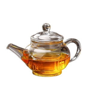 Handblown clear High Borosilicate Small Glass <strong>Teapot</strong> <strong>With</strong> <strong>Infuser</strong> - Product Image 1