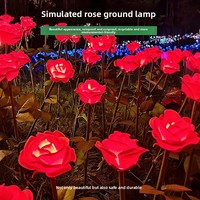 Lampe solaire LED en forme de rose, indice de protection IP55, commande manuelle, lumière décorative éclairante réaliste pour les parcs