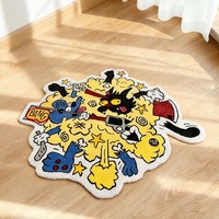Tapis amusant en forme de personnage de dessin animé, tapis en peluche en forme de Bart Simpson pour une maison créative
