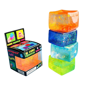 Jouet Squishy Éducatif Antistress en TPR Texture Glacée, Carré Holographique Pailleté, en Maltose, de la marque Needoh - Product Image 1
