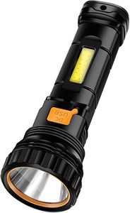 Lampe torche solaire portable ultra-lumineuse à LED en ABS, étanche, rechargeable par USB, portative avec une visibilité de 100-200 m - Product Image 2