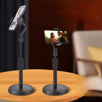 Support de téléphone portable et tablette pliable et télescopique multifonctionnel pour bureau, idéal pour le streaming en direct et le rangement