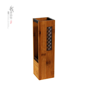 Bamboo Flower Vase Handmade Traditional Desktop Decorative Plant Pot True Colors Custom Made Size - Product Image 1