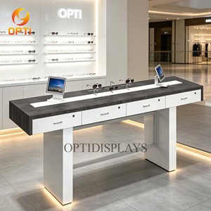 Mostrador Óptico con Acabado en Madera Oscura, Cajones con Cerradura, Iluminación LED, Mueble <span class=keywords><strong>para</strong></span> Óptica - Product Image 2