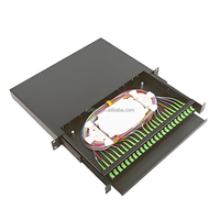 Panel Patch Fiber Berkualitas Tinggi 24-Port untuk Rak dengan Konektor LC/SC, Dukungan POE/GSM/GPRS/SDK untuk Penggunaan Pusat Data