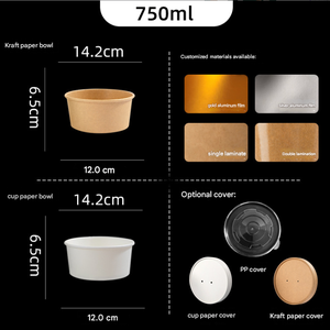 ชามทำจากใยอ้อยเป็นมิตรต่อสิ่งแวดล้อมเพื่อการบริการอาหารที่ยั่งยืน - Product Image 6