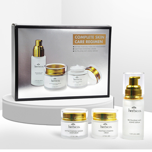 Crema hidratante para el cuidado completo de la piel, cosmética de belleza natural, <span class=keywords><strong>kit</strong></span> de viaje para el cuidado de la piel, set dorado - Product Image 1