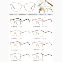 MS 97770 2025 Nuevas gafas Gafas ópticas Gafas femeninas Marco completo de metal con luz antiazul y diseño fotocromático personalizado