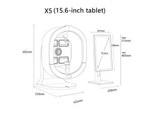 جهاز تحليل البشرة ثلاثي الأبعاد بالذكاء الاصطناعي، ماسح ضوئي احترافي للوجه، مرآة سحرية للكشف عن الأشعة فوق البنفسجية واختبار الرطوبة للاستخدام في الصالونات والمنازل، متوافق مع مقابس الاتحاد الأوروبي والولايات المتحدة واليابان - Product Image 5
